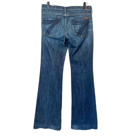 7 For All Mankind 7FAM Dojo Low-Rise Flare Denim Jeans Size 27x30 - Picture 1 of 7